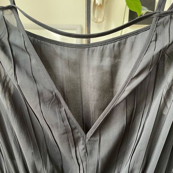 H&M Black Peasant Style Wide Straight Leg Jumpsuit Strappy Back 4 - Picture 7 of 9